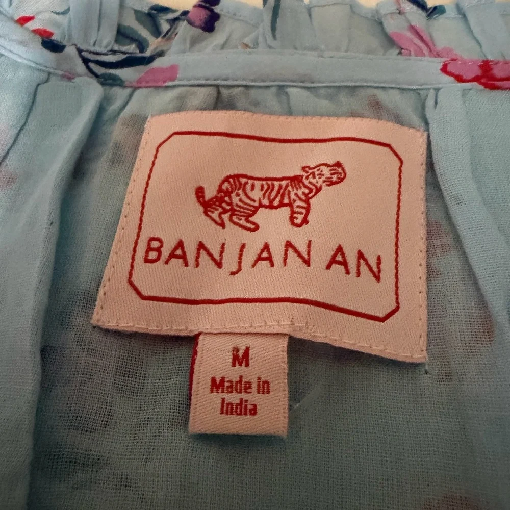 Banjanan FlLight Blue Floral Print Tiered Maxi Dress Women’s Medium - Picture 6 of 8